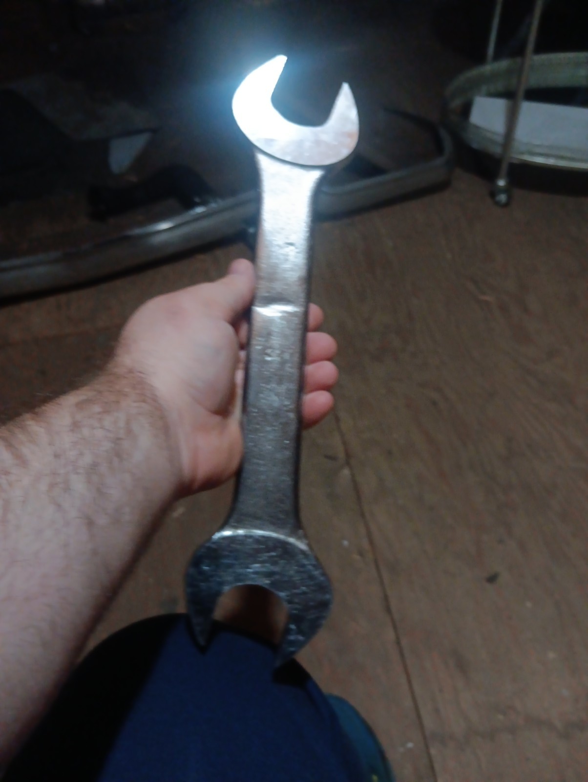 Cromo Irimo Vanadio, Open Wrench, Large, Sae 41 And 1.500, Minor Condition Wear