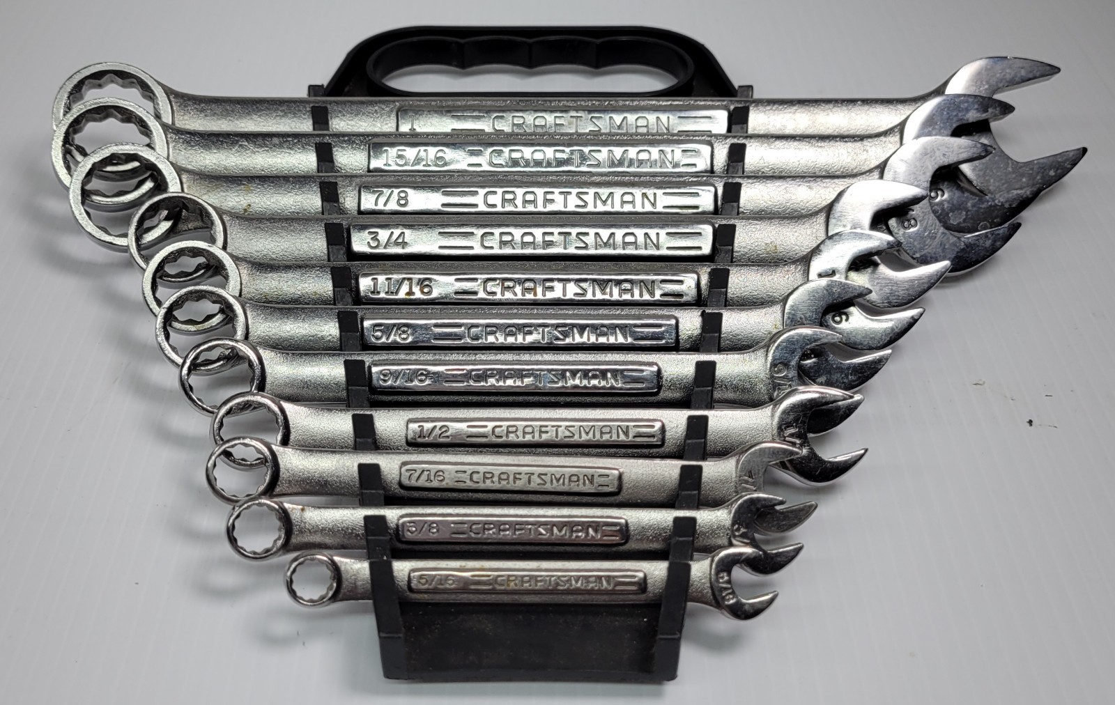USA Craftsman 10 piece SAE Combination wrench set 5/16-1 Vintage