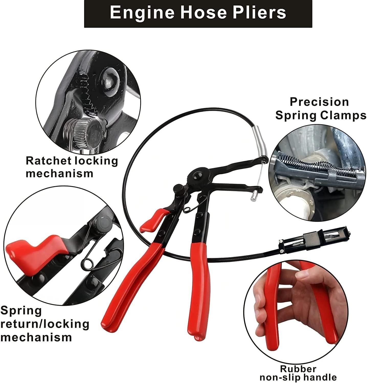 Adjustable Cable-Type Hose Clamp Pliers 4525-24″ Long Reach Locking Tool