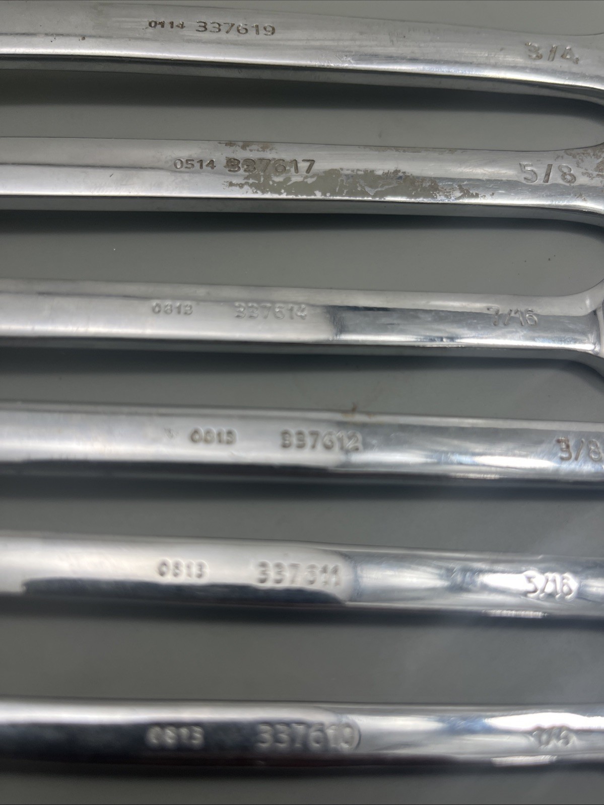 Vintage Kobalt Combo Wrench Set Of 6 SAE 1/4,5/16,3/8,7/16,5/8,3/4”