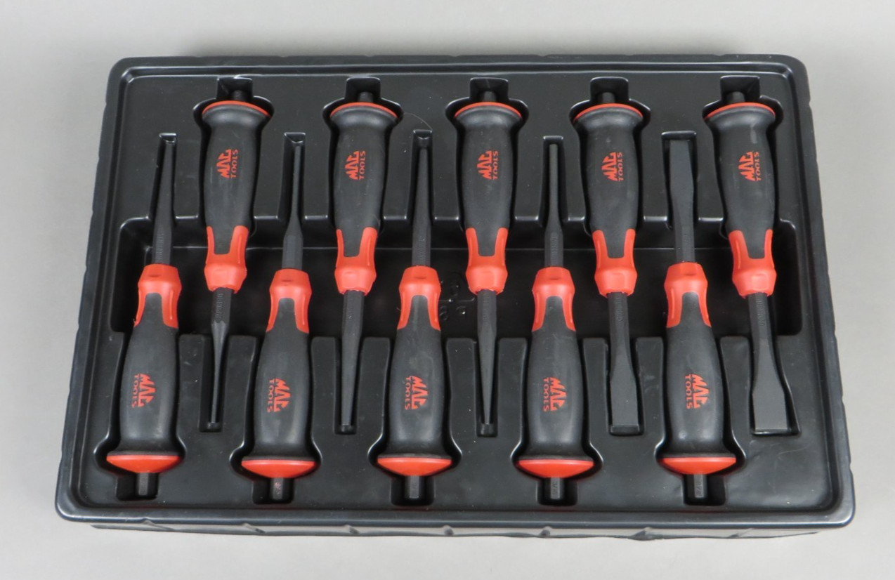 Mac Tools Soft Grip 10-pc Punch and Chisel Set PCHG10SB – MINT