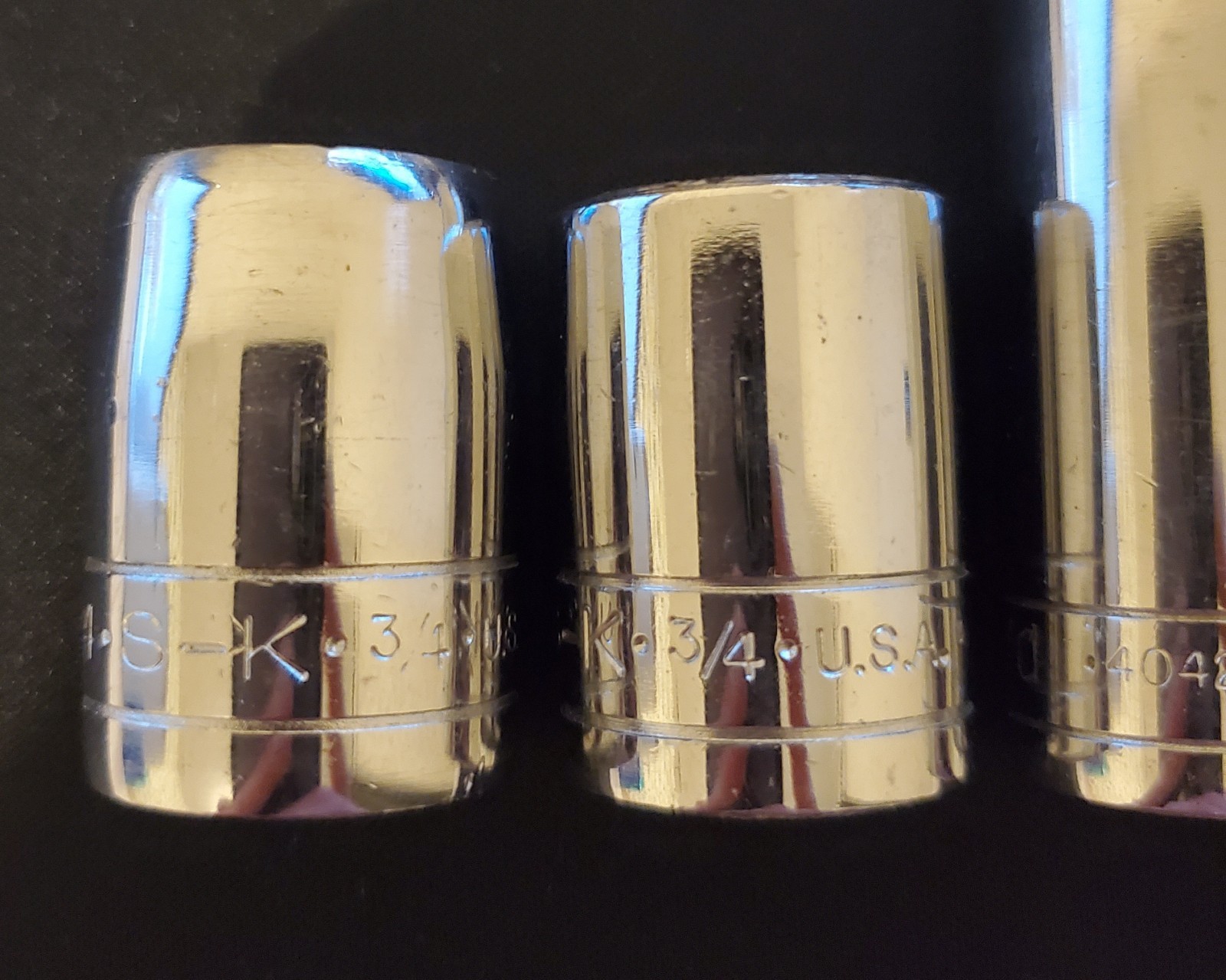 S K Tools 3/4″ Sockets 1/2″ & 3/8″ Drive Lot of 4
