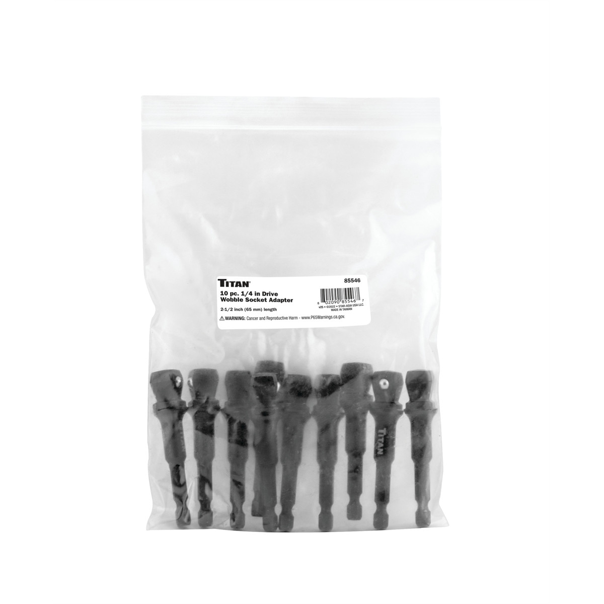 Titan 10 pk. 1/4 in. Dr. 2-1/2 in. Wobble Socket Adapter