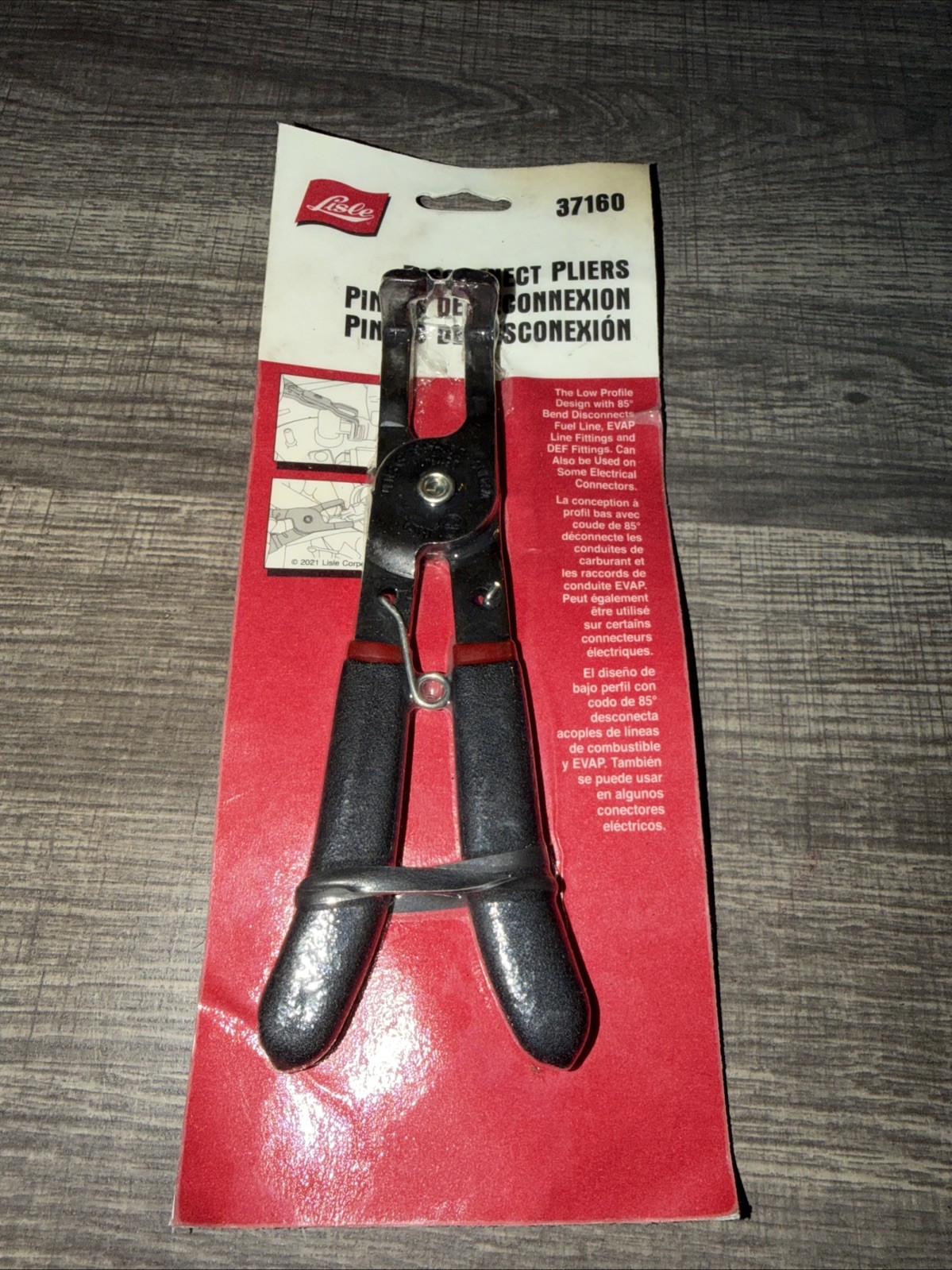 Lisle 37160 Disconnect Pliers ~ for Fuel & EVAP Line Fittings, 85° Bend USA Nos