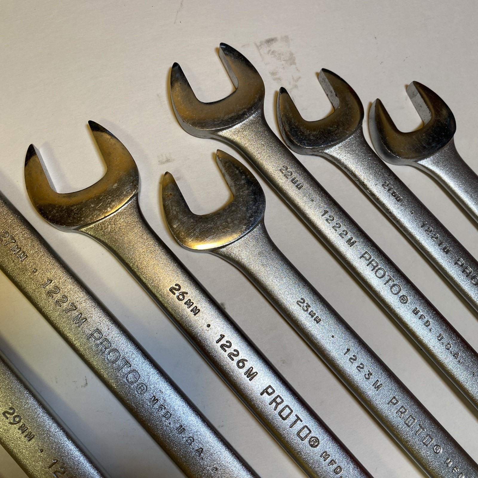 Proto Professional Large Metric Wrenches 8 Piece Set 20mm-30mm USA Made