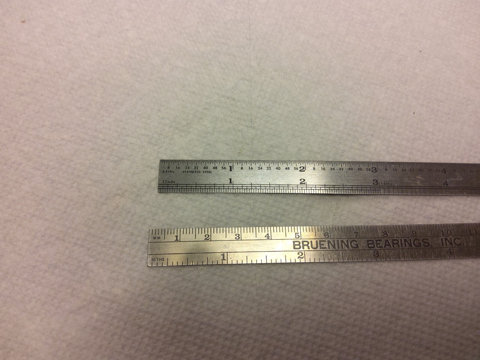 2 6″ Steel Metal Ruler Depth Gauges, Bruening Bearings And Alvin