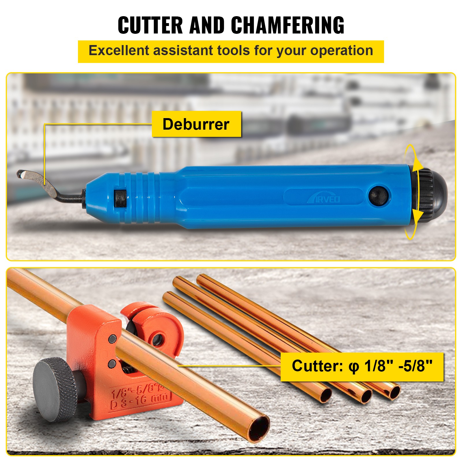 VEVOR Hydraulic Flaring Tool Kit Double Flaring Tool 45° for 3/16″ to 1/2″ Tube