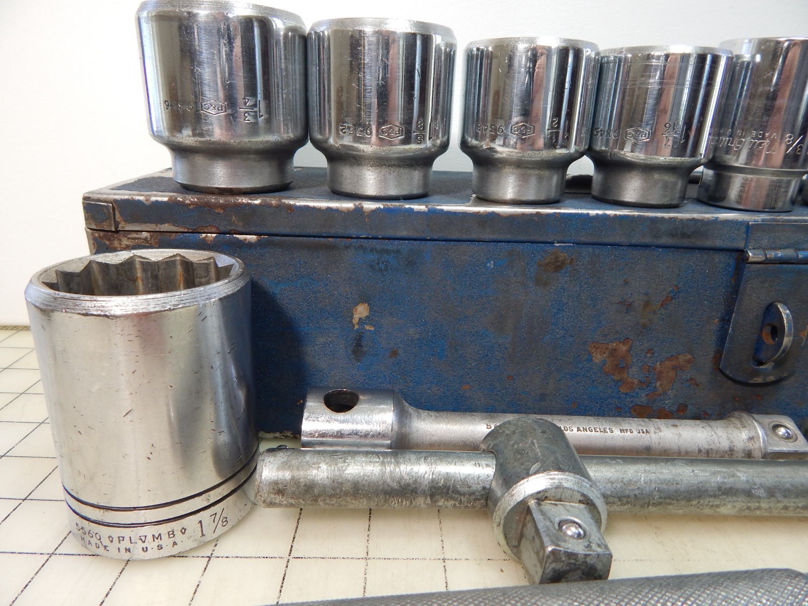 P&C PROTO PLUMB Socket Set 3/4″ Dr. 12pt. Ratchet Metal Box breaker 16pc.