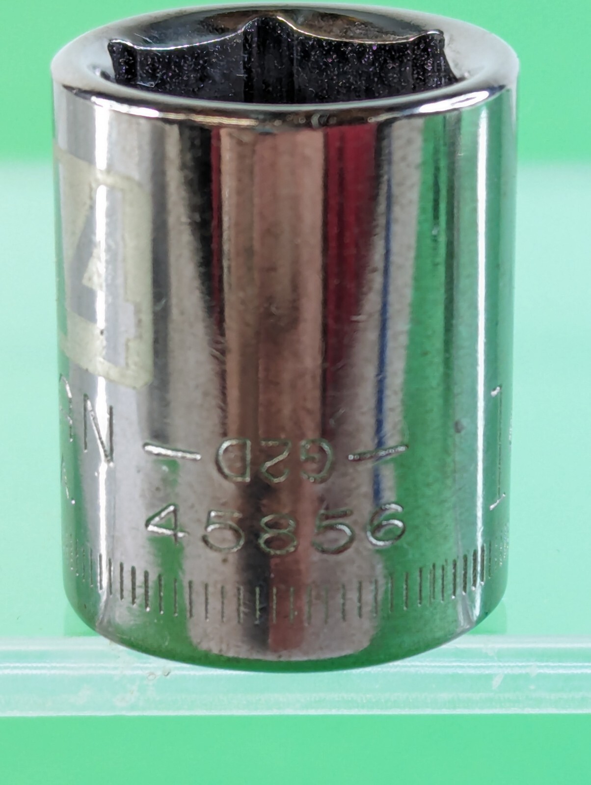 Craftsman USA 14mm 6 Point 3/8″ Drive Shallow Socket Laser Etch Easy Read 45856