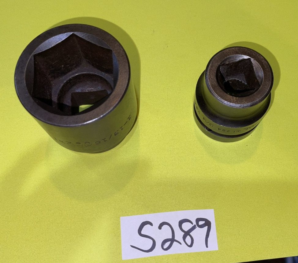 MAC TOOLS 2 PIECE 1 INCH DRIVE BUDD WHEEL IMPACT SOCKETS 13/16, 1-13/16