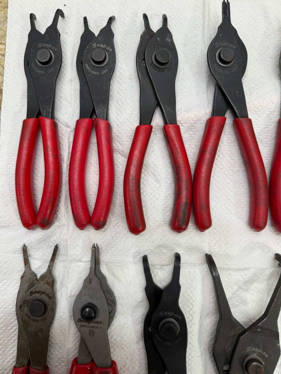 16 Snap On Snap Ring Pliers All Different Sizes Please See Pictures Adjustable