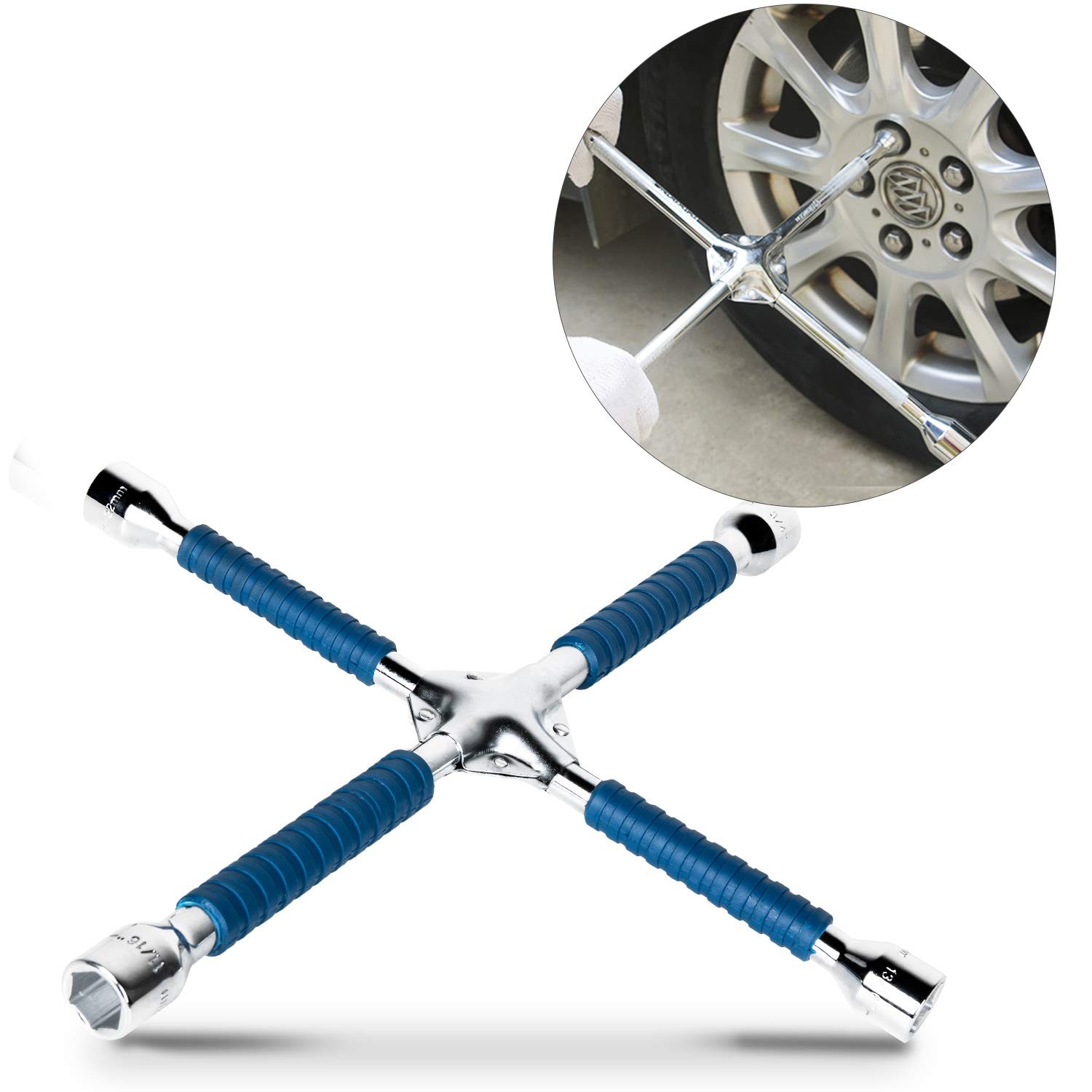 ETERNA Professional 16″ Four Way Lug Wrench, Antislip Design Cross Wrench, He…