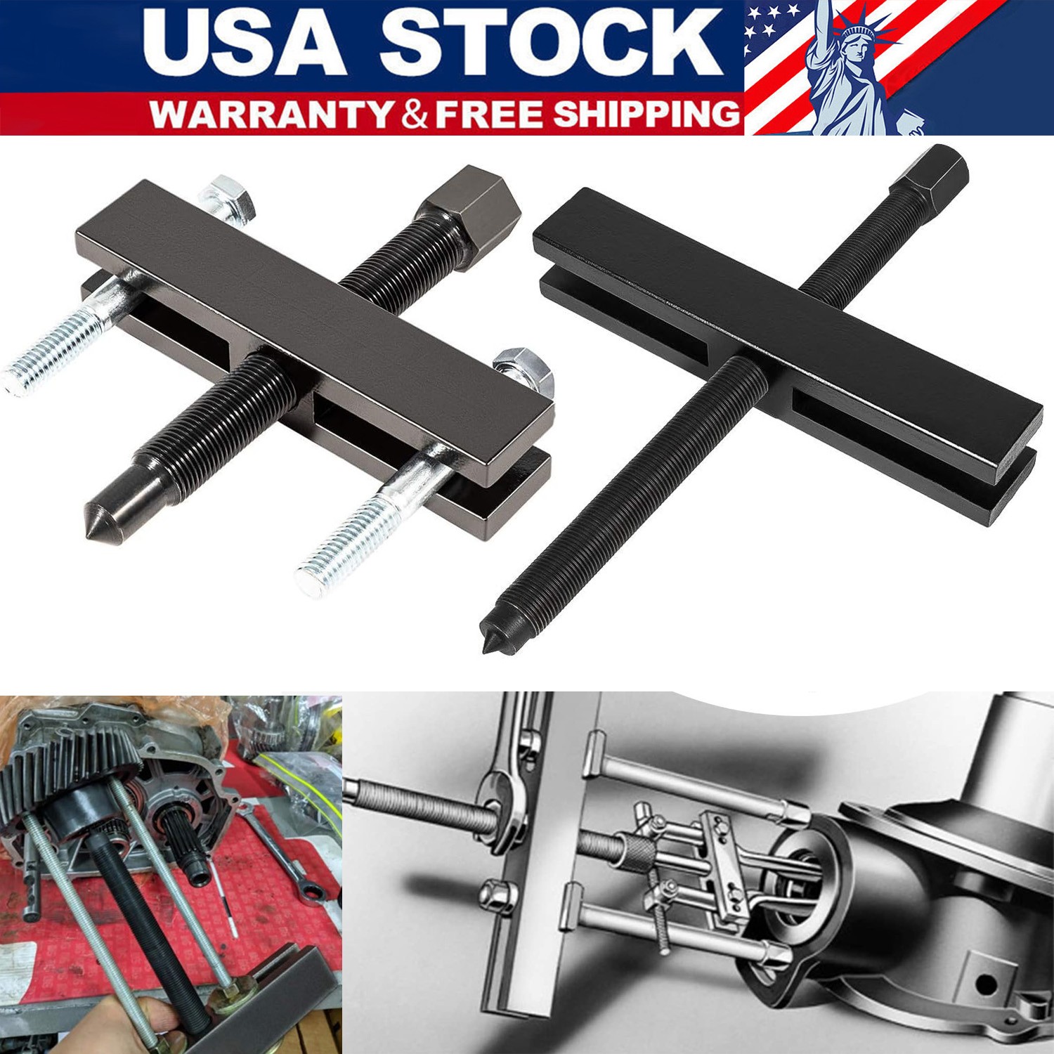 522 Large Gear and Pulley Puller Replace OTC 522 & 7393 Tapped Holes (2 Pack)