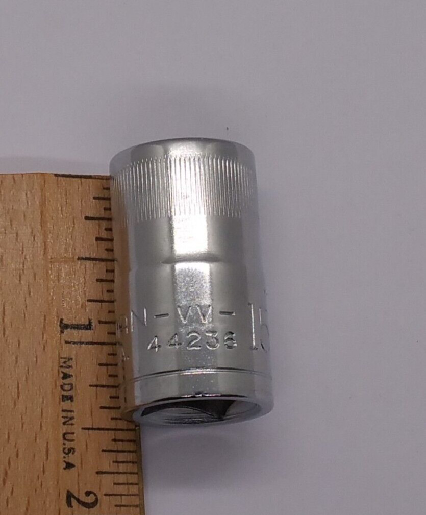 Vintage Craftsman 1/2″ Dr 15M/M 12 Pt Shallow Socket Top Knurl VV 44236 USA NOS