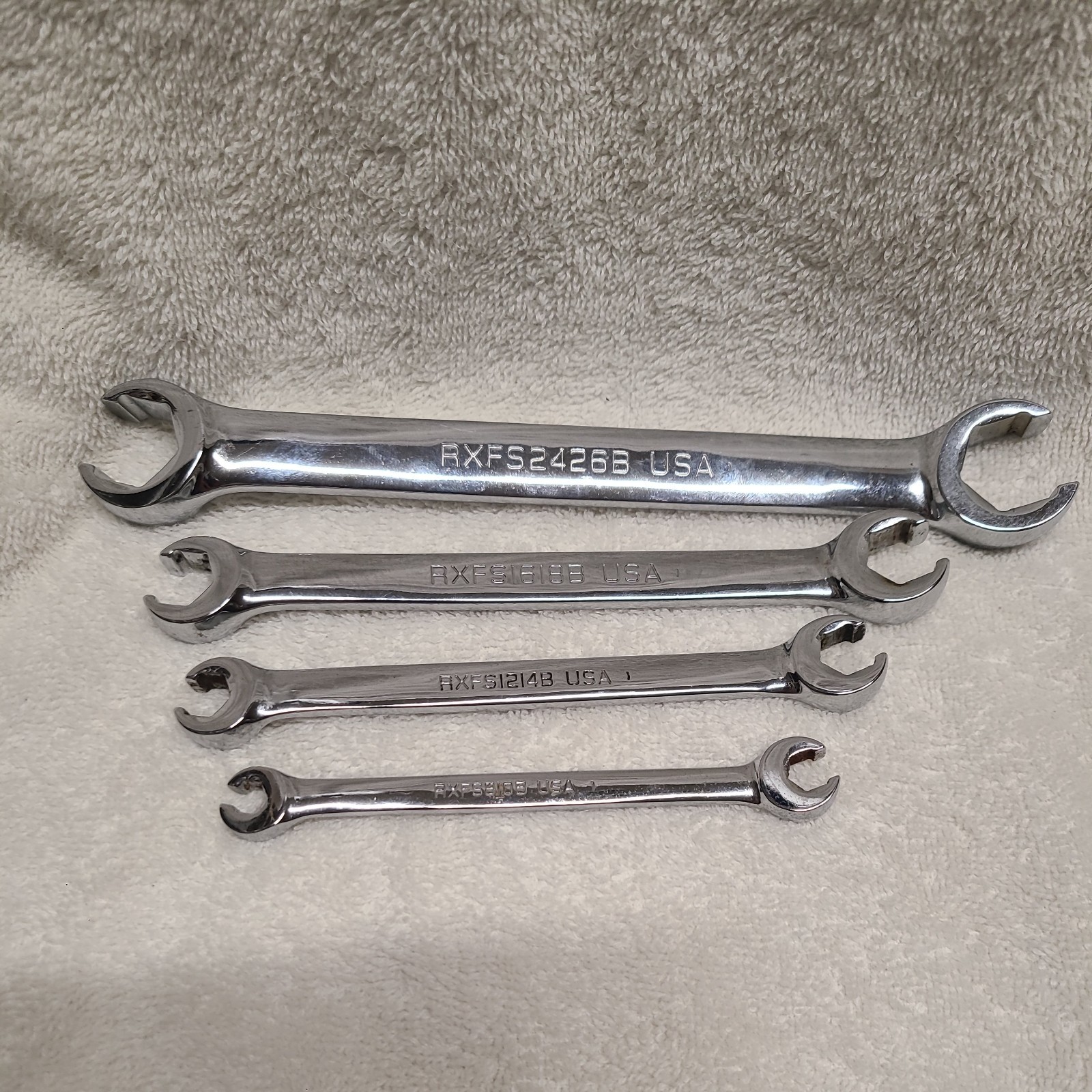 Lot 4 Snap-On Double End Flare Nut Wrench RXFS2426B RXFS1618B RXFS1214B RXFS810B