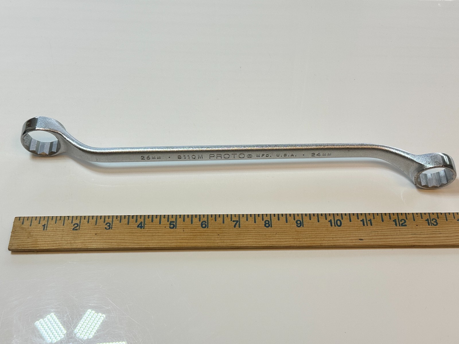 NEW PROTO Tools USA 24mm x 26mm 8110M Metric Deep Offset Box End Wrench 12-Point
