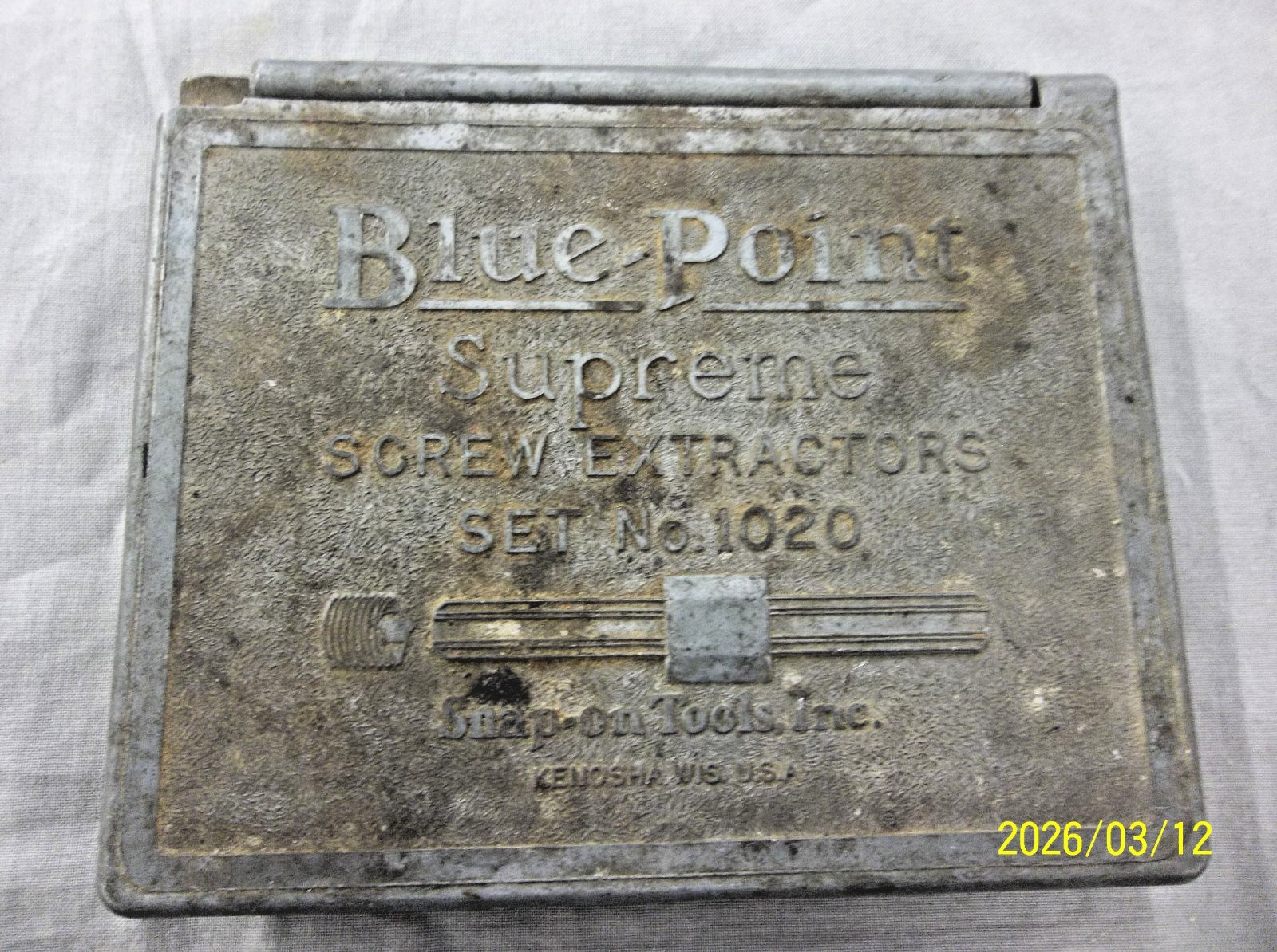 Blue-Point USA Supreme Screw Extractor Set No. 1020 (Cast Metal Case) incomplete