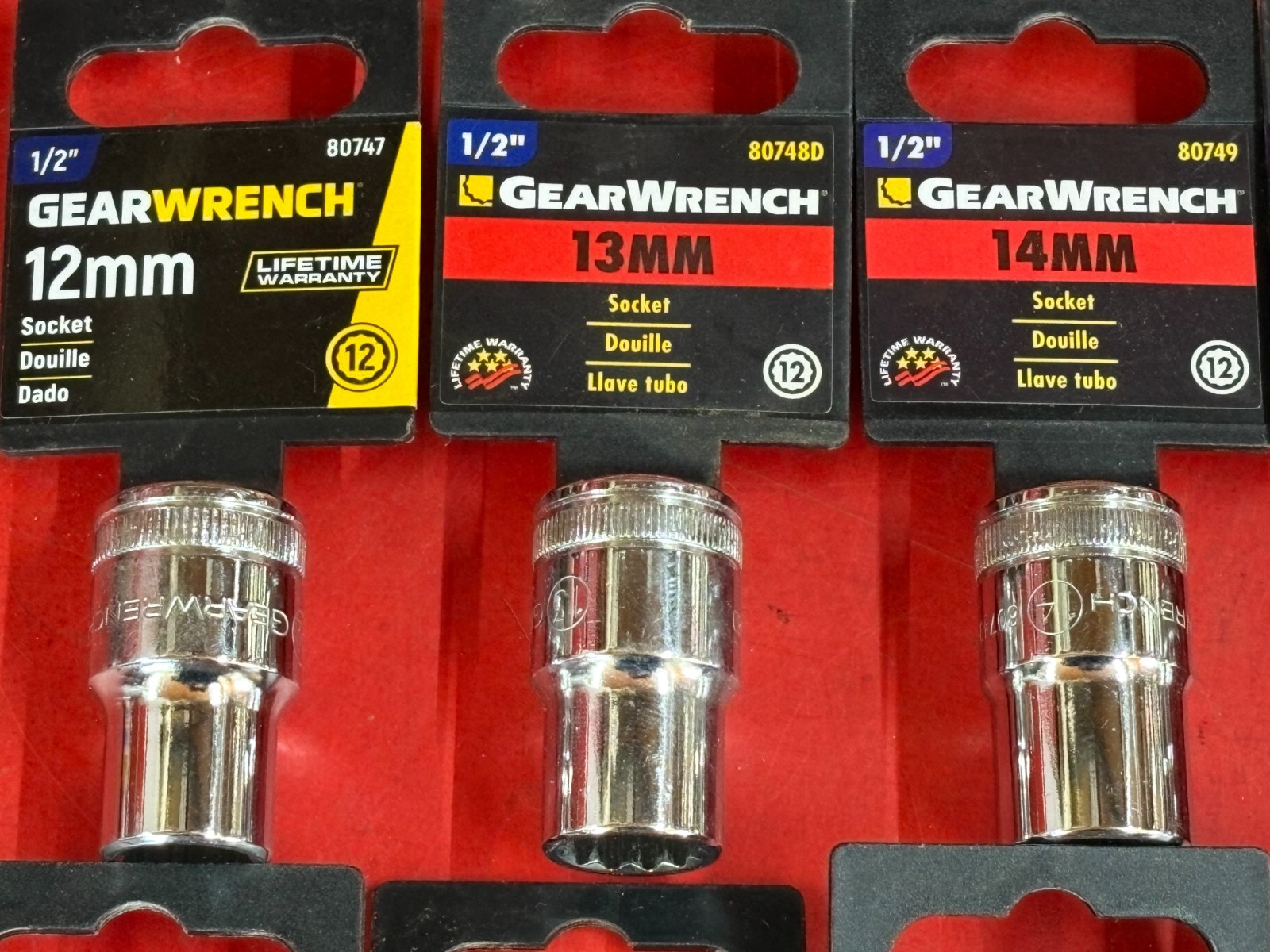 GEARWRENCH (19) PIECE 12mm-36mm 1/2″ DRIVE 12 POINT METRIC STANDARD SOCKET SET