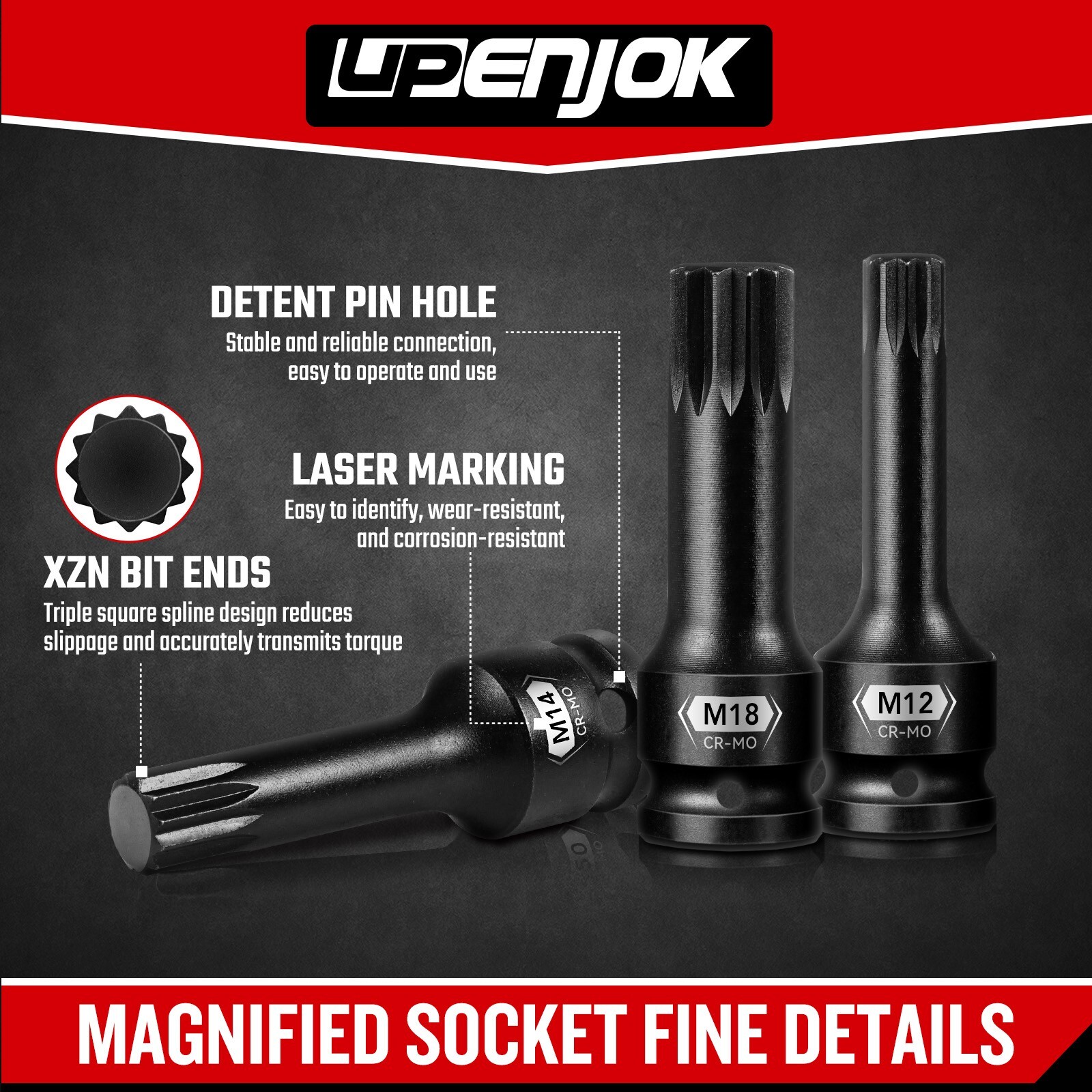 8 Pcs 1/2″ Drive Impact XZN Triple Square Bit Socket Set M5-M18