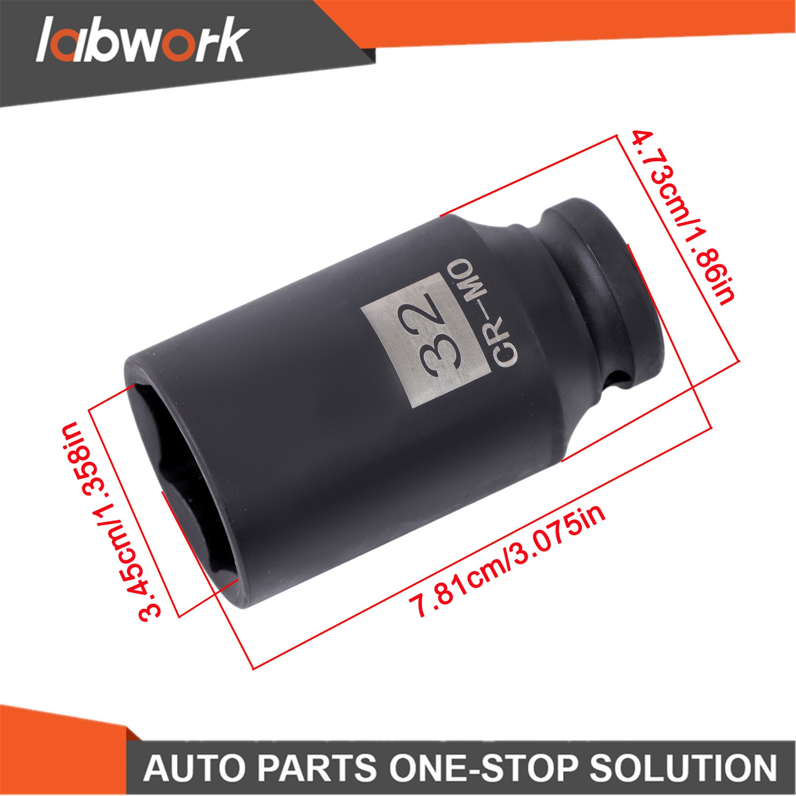 12 Point 30 32 34 36mm 1/2″ Drive Deep Spindle Axle Nut Impact Socket Set