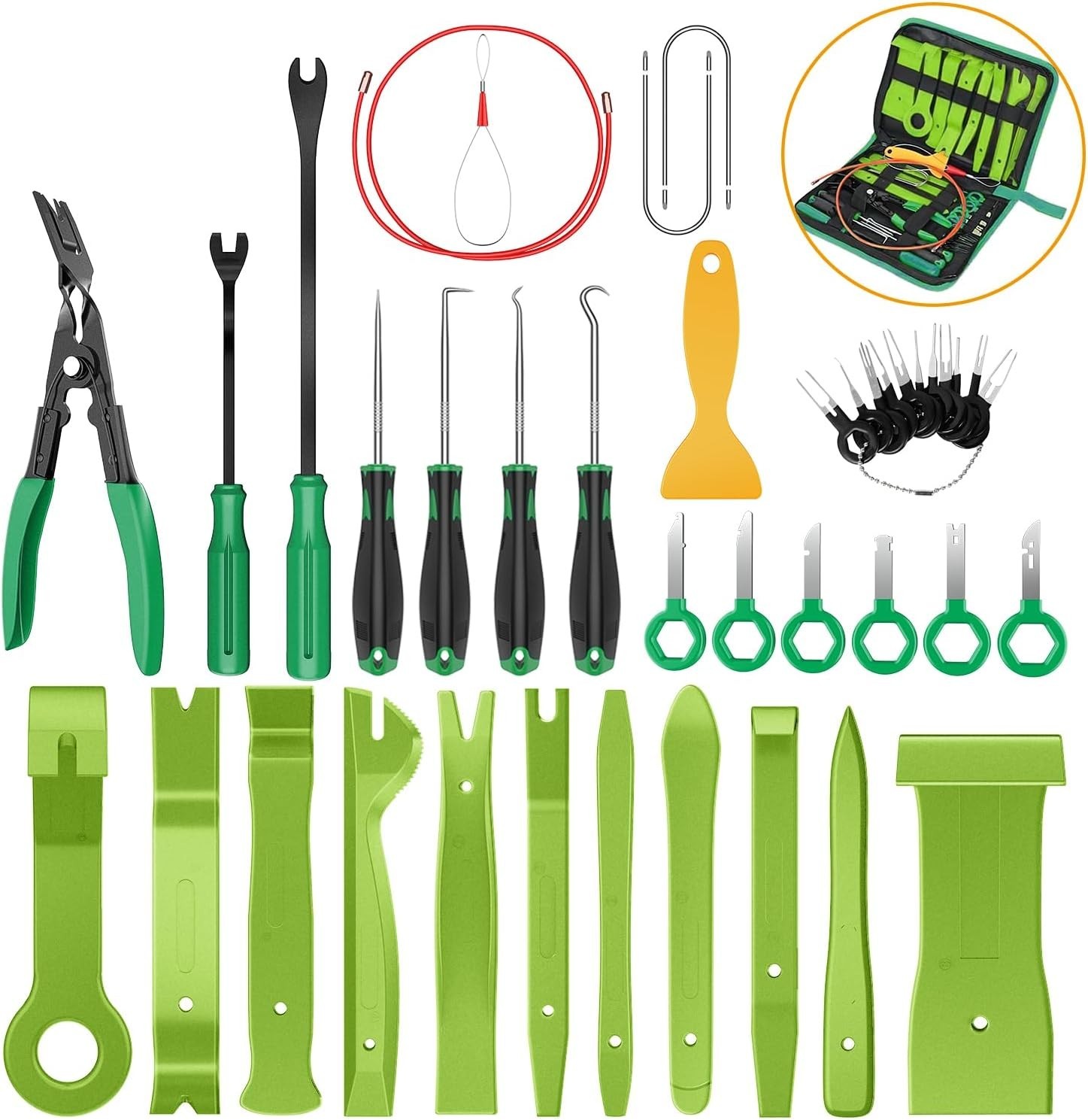 40Pcs Trim Removal Tool,Auto Terminal Removal Key Tool,Auto Clip Pliers Stere…