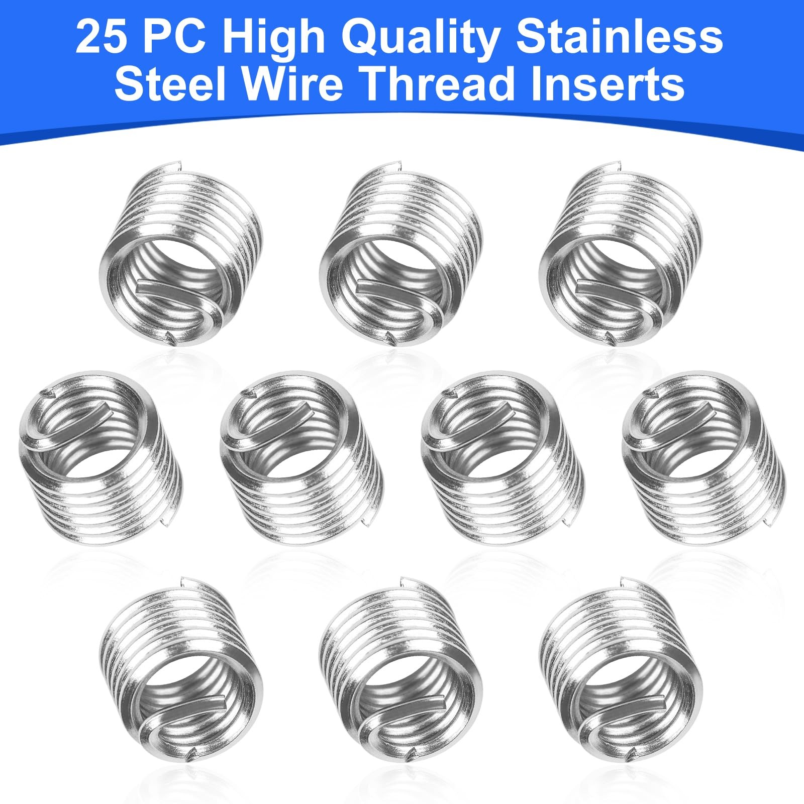30 Pcs SAE Helicoil Thread Repair Kit 5/16-18 Inch with HSS Drill Rethreading