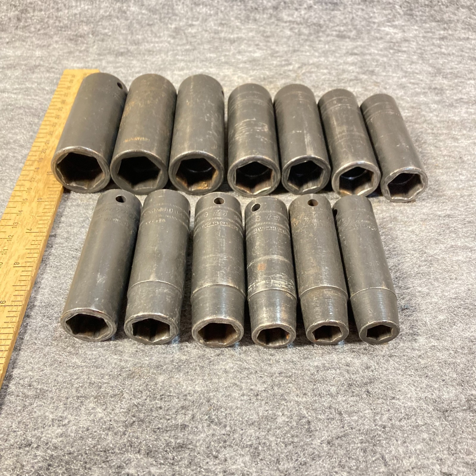 Snap-on Impact Socket Set 13 Pc 1/2″ Drive Metric 6 Point Deep Well #SIM USA