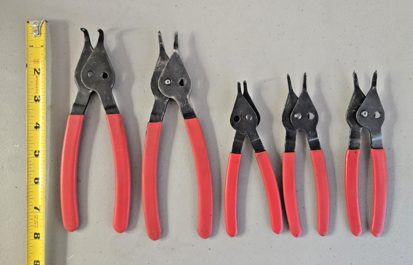 BLUE POINT SNAP-ON SNAP RING PLIERS 5 PIECES PR 34A, PR12A, PR32A, PR129A,PR349A