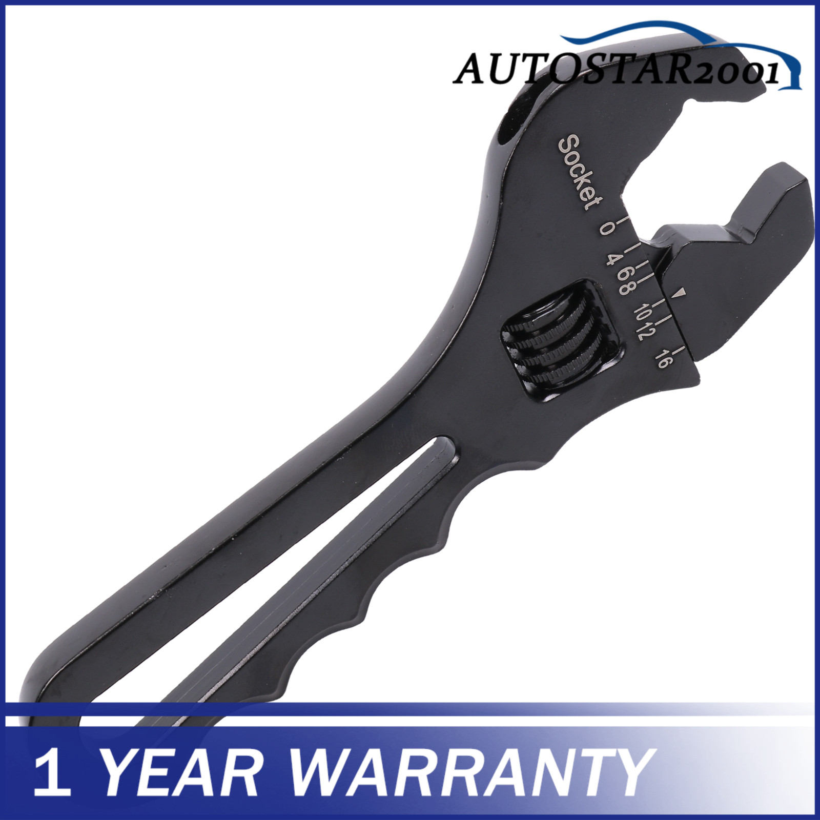 Black 3AN-16AN Adjustable Wrench Tool Spanner Aluminum For Hose End Fitting