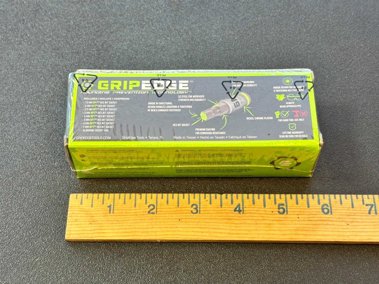 NEW GripEdge GE8ASMHSRPT 8pc 1/4″ Drive Metric RPT Hex Driver Set