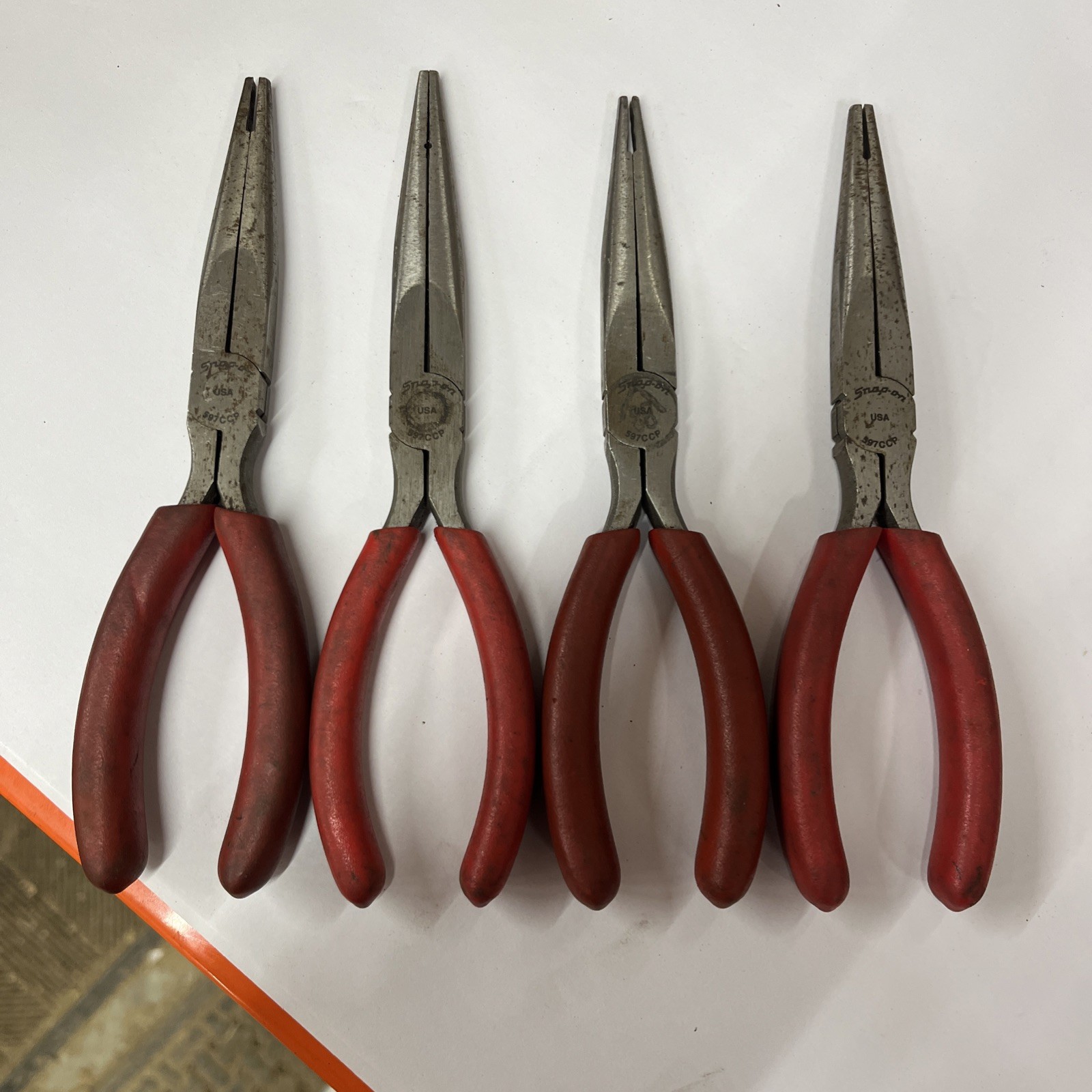 4-Snap On 597CCP Needle Nose Pliers READ USA AUTOMATIC TRANS VALVE BODY PIN TOOL