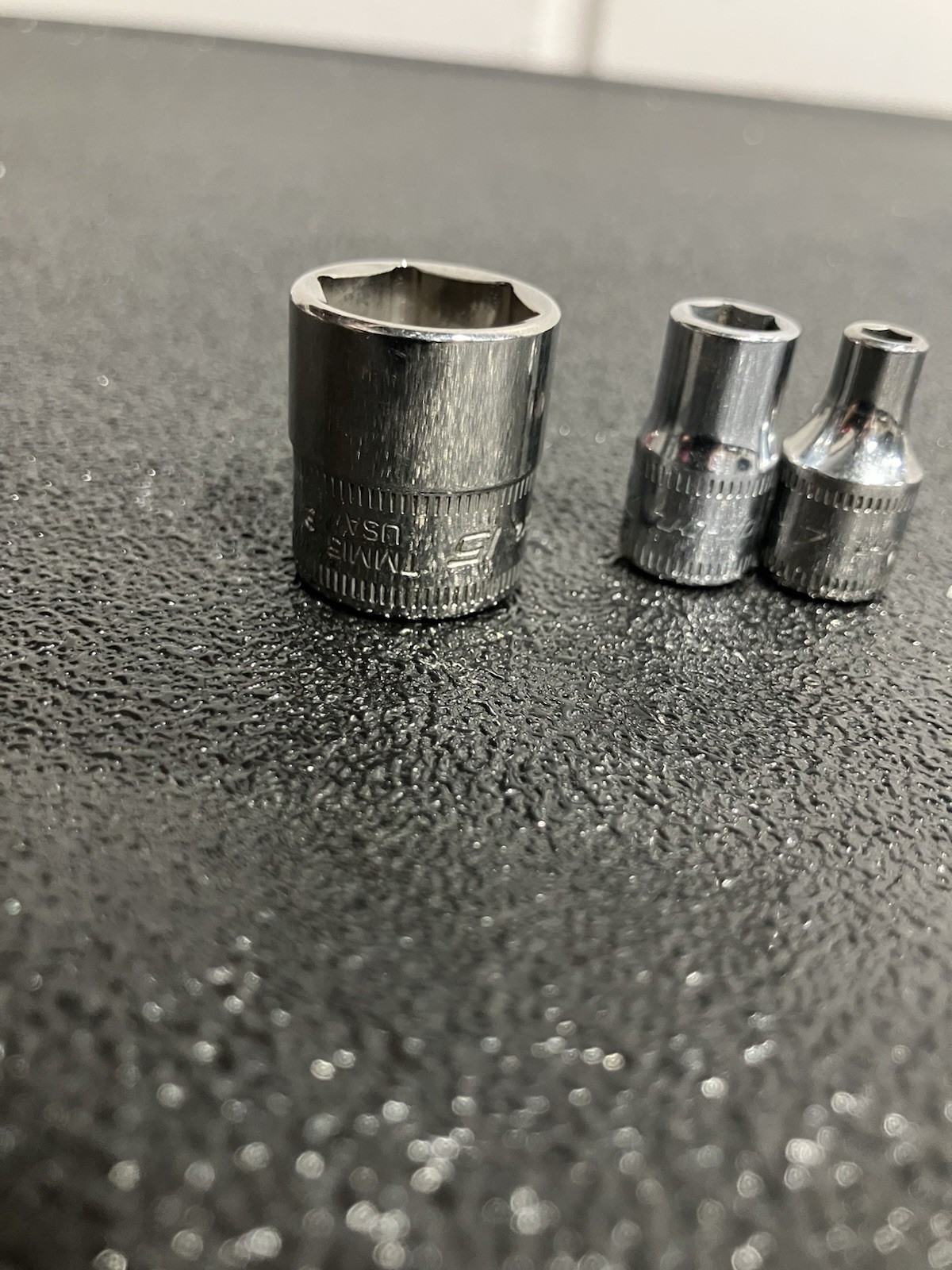 Snap On 1/4 Shallow Chrome Sockets TMM15 TMM7 TMM4