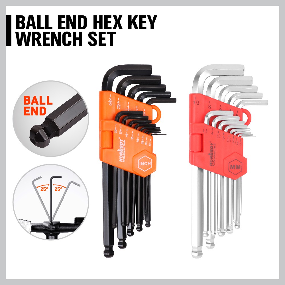 44pc Combination Ratcheting Wrench Set Metric & SAE + Hex Key + Mini Wrenches