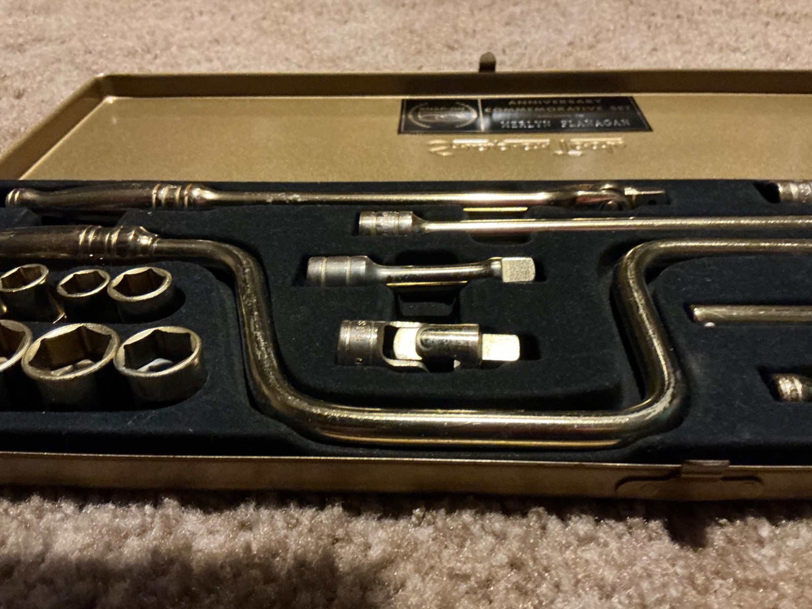 Snap-On Tools RARE 1970 50th Anniversary Collectors Gold 3/8 Service Set KRA-284