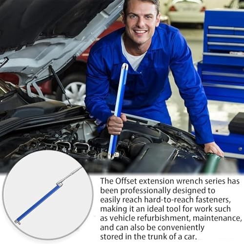 Universal Offset Extension Wrench Set, 15.4″ Length, Impact Adapter, 1/2″, 1/4″,