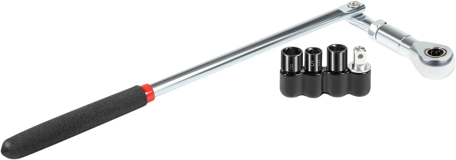 64180 Actuator Motor Tool Set W/5.5mm 7mm 8mm Socket & 1/4″ Square Drive Adapter