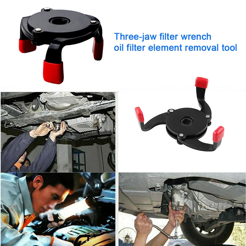 Universal 3 Jaw Oil Filter Wrench Adjustable Car Spanner Remover Tool