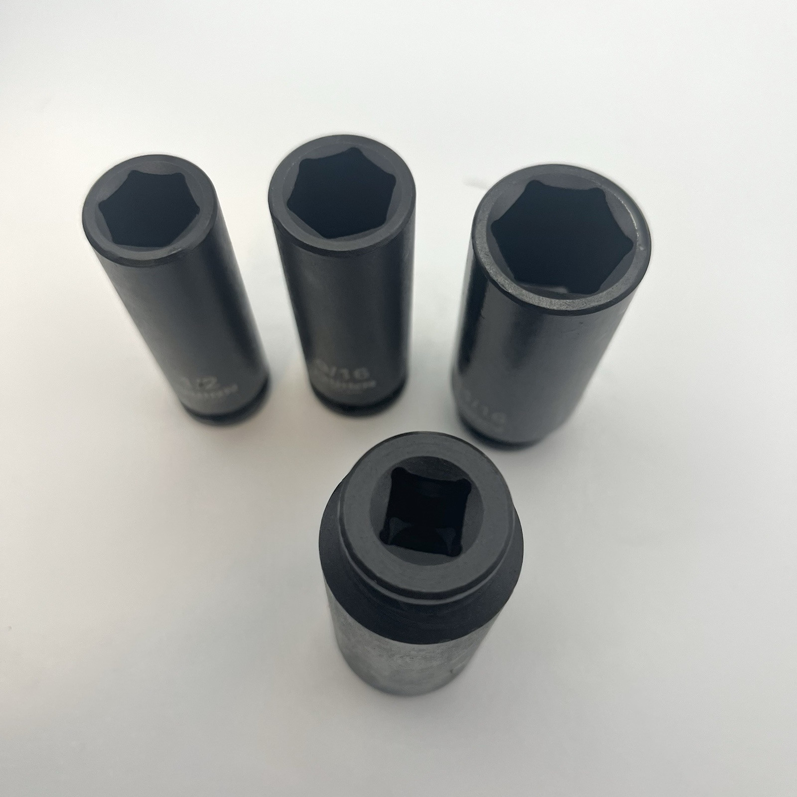 YOUR CHOICE: Replacement Quinn SAE Impact socket, 3/8″ drive, 6 pt, deep, OEM