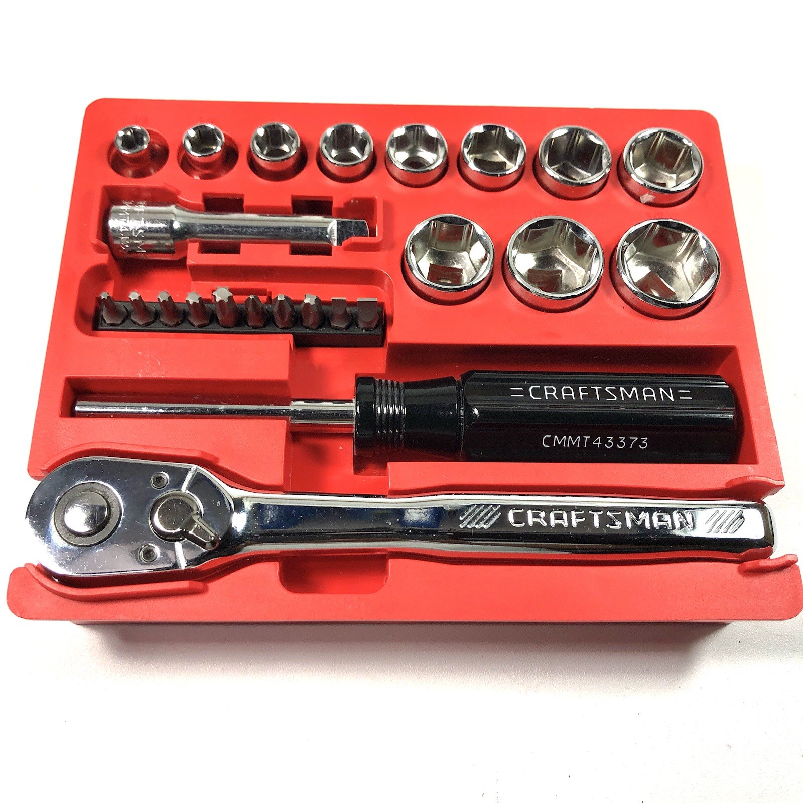 Craftsman 24-pc 3/8″ Drive SAE Nano Ratchet & Socket Set No Carry Caddy