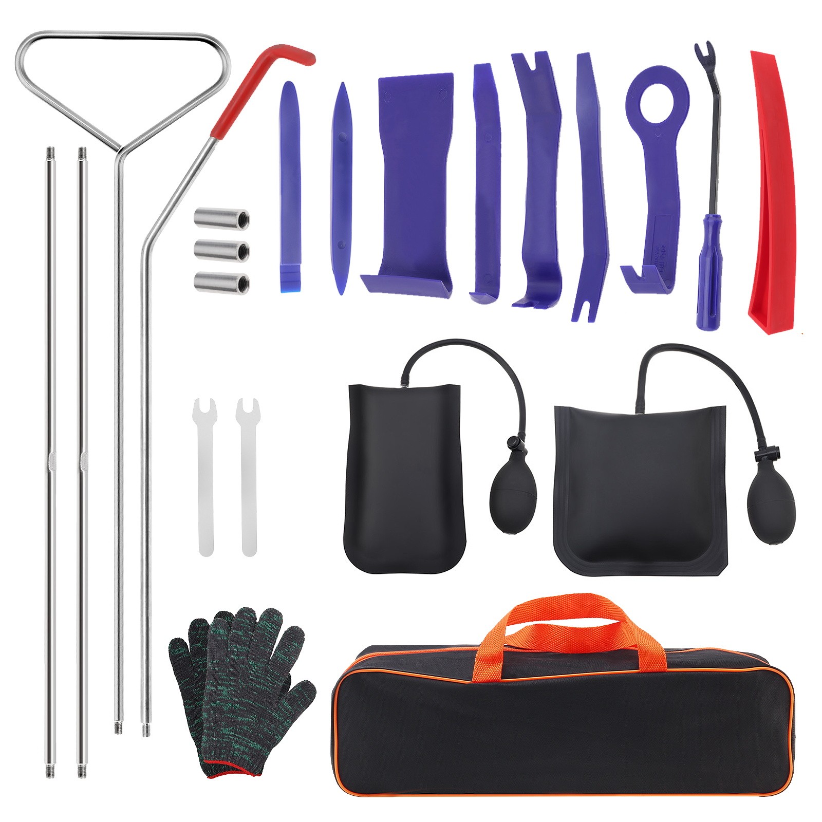 24pcs Car Kit Long Reach Tool L-out Kit Repair Car Windows, Door,Decoration
