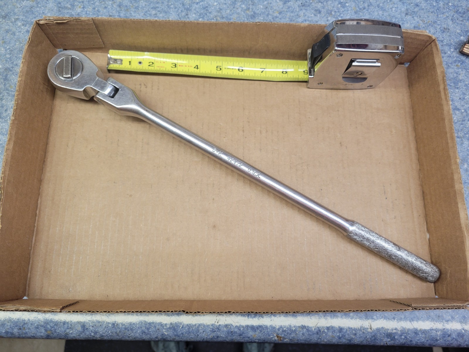 S-K Tools USA 1/2″ Drive Long Handle 17-1/2″ Flex Head Ratchet No 42472