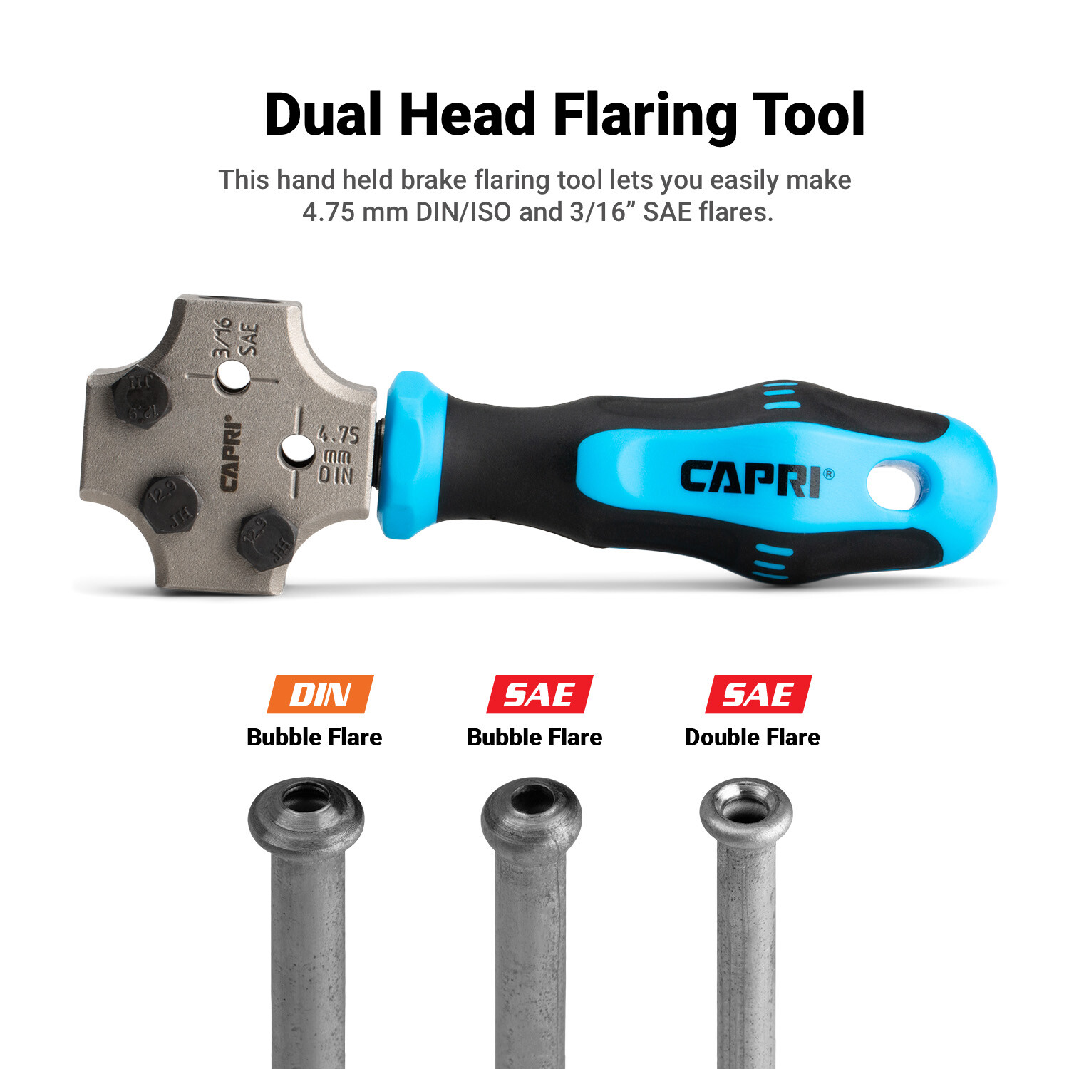 Capri Tools 3/16″ Dual Head Flaring Tool, ISO Bubble Flare and SAE Double Flare
