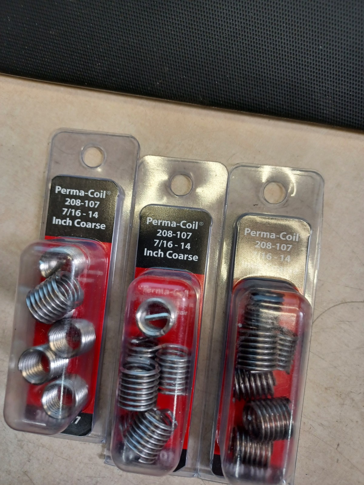 Lot Of 3 7/16-14 NC Thread Repair Inserts Perma Coil 208-107
