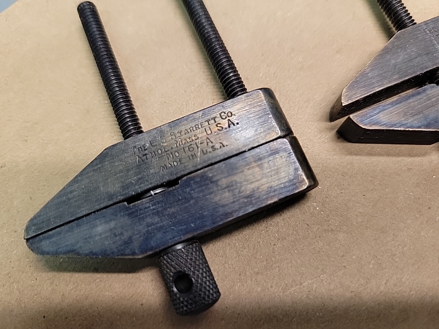 L. S. Starrett Machinist Parallel Clamp Set No. 161-A 2 Clamps NOS Owner Marks