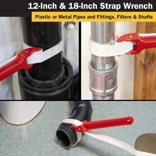 Titan 21315 Strap Wrench, 12″, Heavy-Duty Adjustable Tool