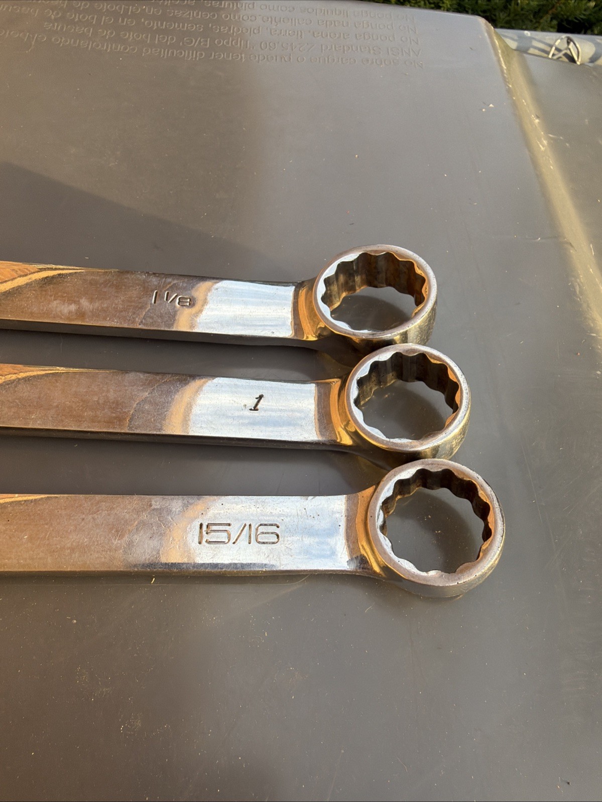 Snap On Tools OEX-B Standard Combination Wrenchs 3 Pieces Set 1-1/8”,1”,15/16”