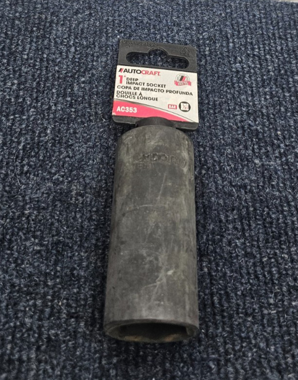 Autocraft AC353: 1” SAE Standard Deep Impact Socket, 1/2” Drive