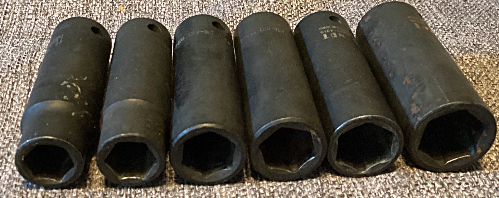 NPT CR-MO Taiwan 1/2” Drive 6 Point Deep Well Metric Impact Socket Set -6pc~