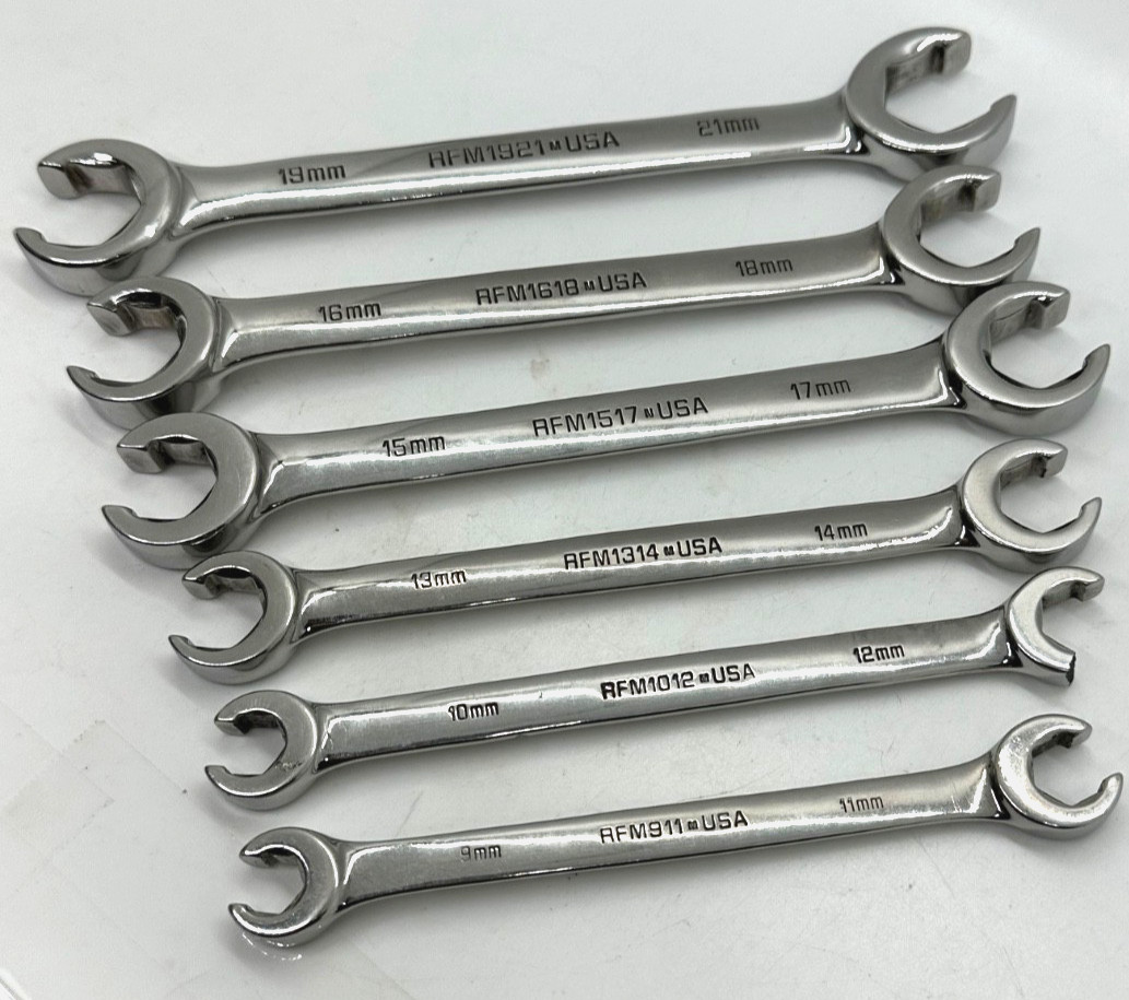 🇺🇸 Matco Tools Metric Flare Nut Line Hose Double Wrench Set Lot 6PT Offset USA