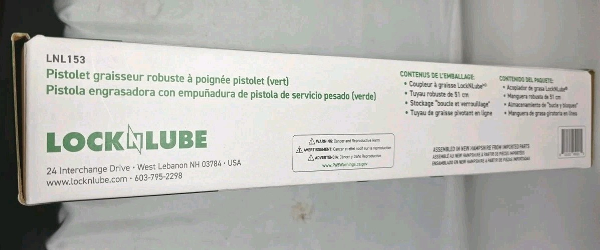 LockNLube Heavy-Duty Pistol Grip Grease Gun. Includes our patented Green